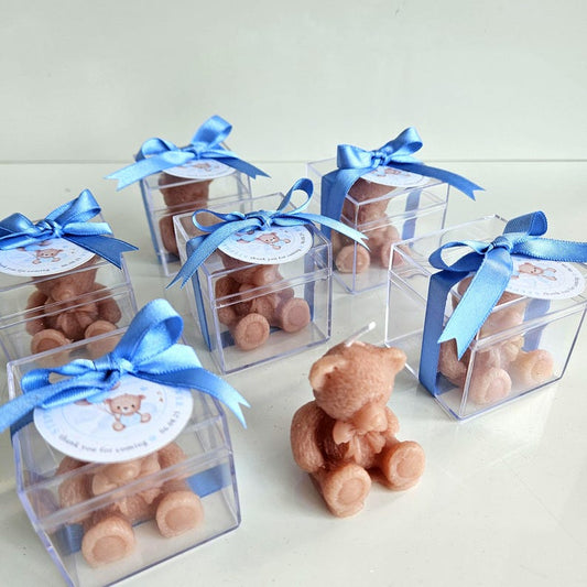 Custom Bear Candle, Baby Shower Candle, Guest Favor, New Born Gift, Baby Blue Baby Shower, Teddy Bear Candle, Baptism Favors, Birthday